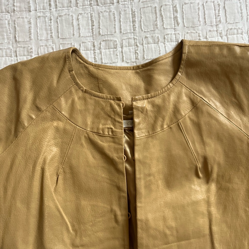 Tan Faux Leather Jacket